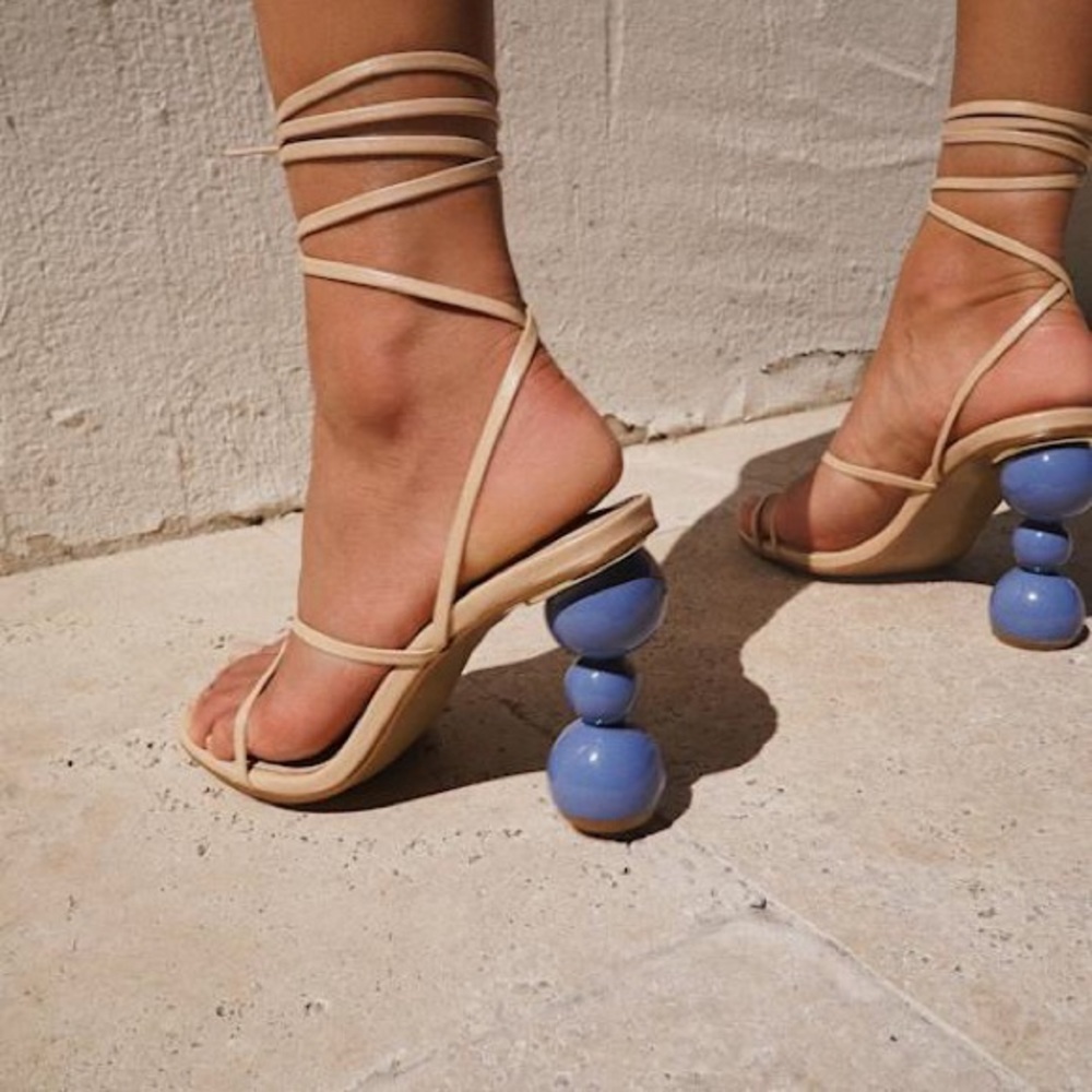 Song of Style Gelato Heels Nude Leather